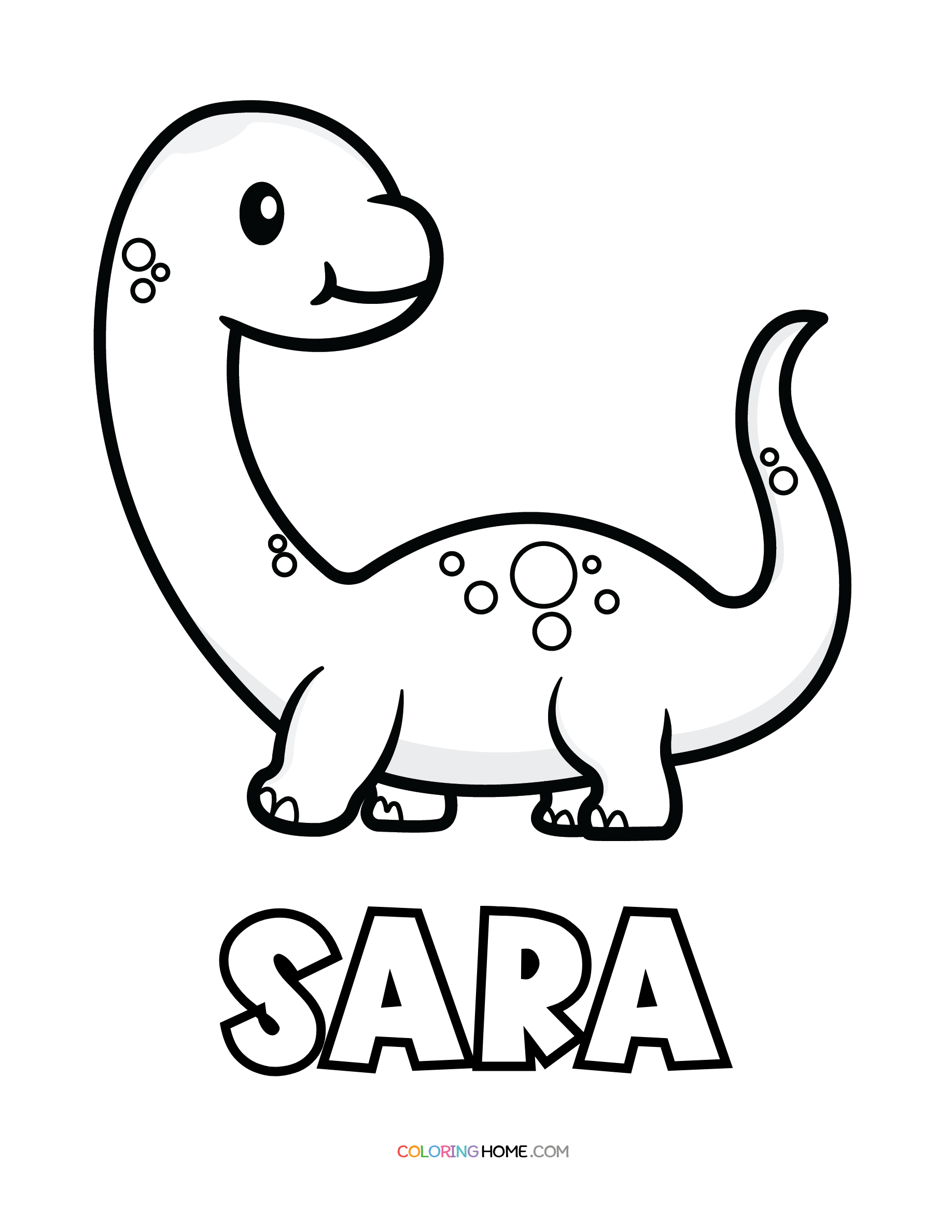 Sara dinosaur coloring page