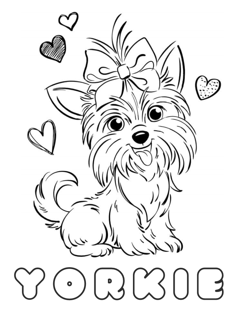 Yorkie Coloring Sheets — Yorkie Dog Love