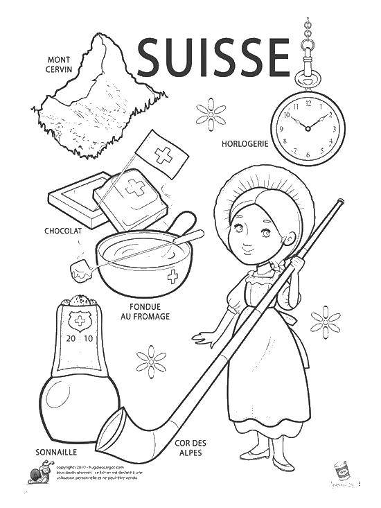 Online coloring pages Coloring page Switzerland peoples of the world, Coloring  pages for kids.