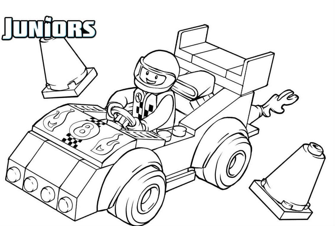 Lego Driving A Race Car Coloring Pages For Kids #fMr : Printable Lego  Coloring Pages For Kids | Cars coloring pages, Lego coloring pages, Race car  coloring pages