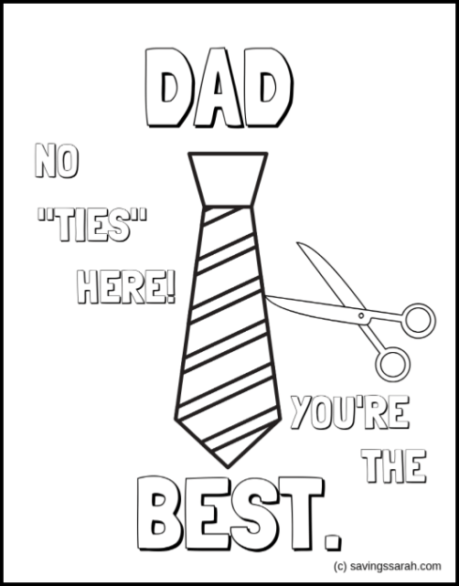 Fun Father's Day Coloring Pages - Earning and Saving with Sarah