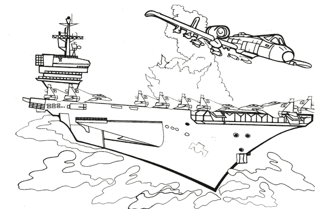 Aircraft carrier (Transportation) – Printable coloring pages