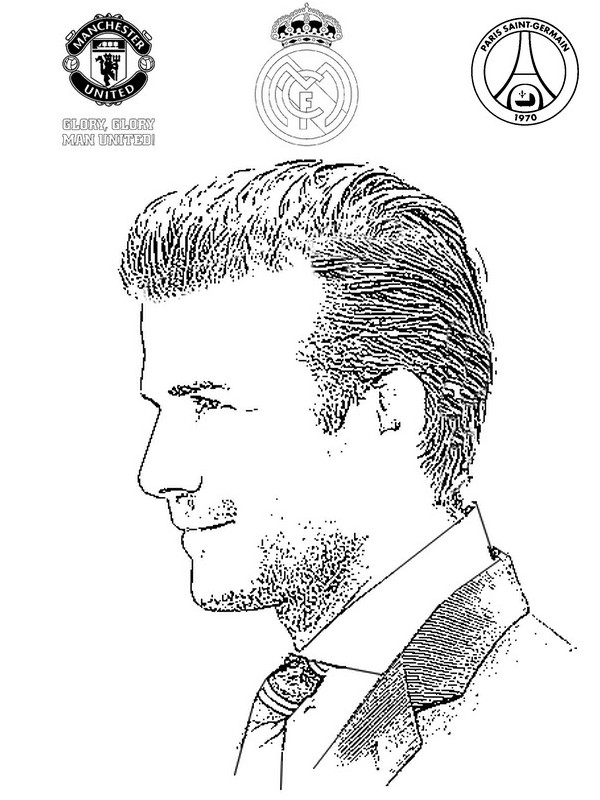 Coloring page Famous People : David Beckham 1