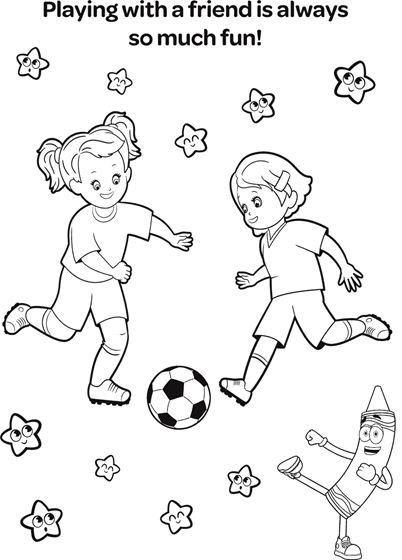 Girls Playing Soccer Coloring Page ...
