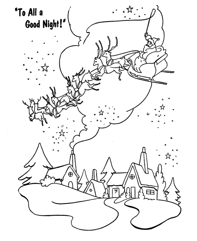 Santa Sleigh Coloring Pages Printable ...