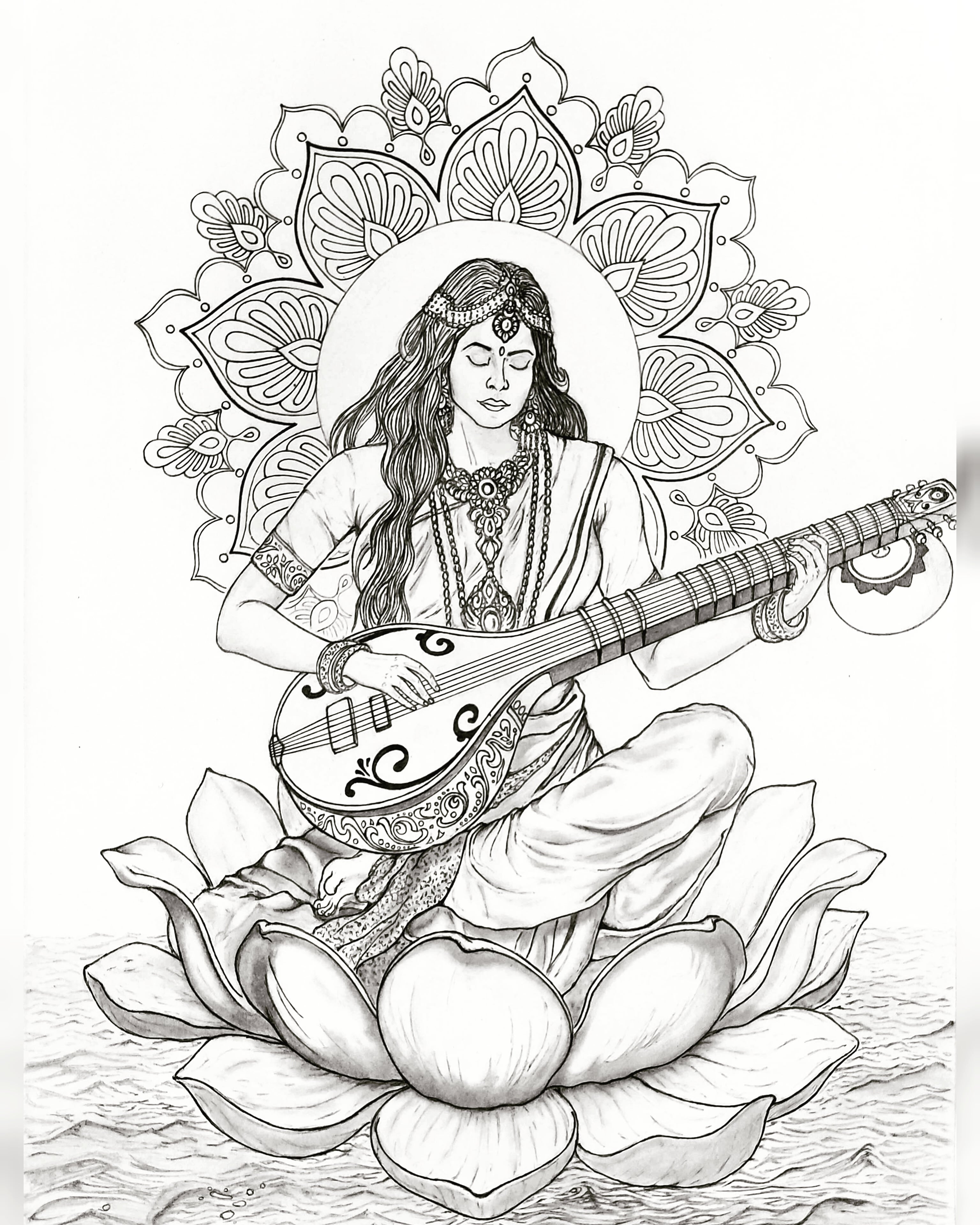 Mata Saraswati artwork by me, support ...