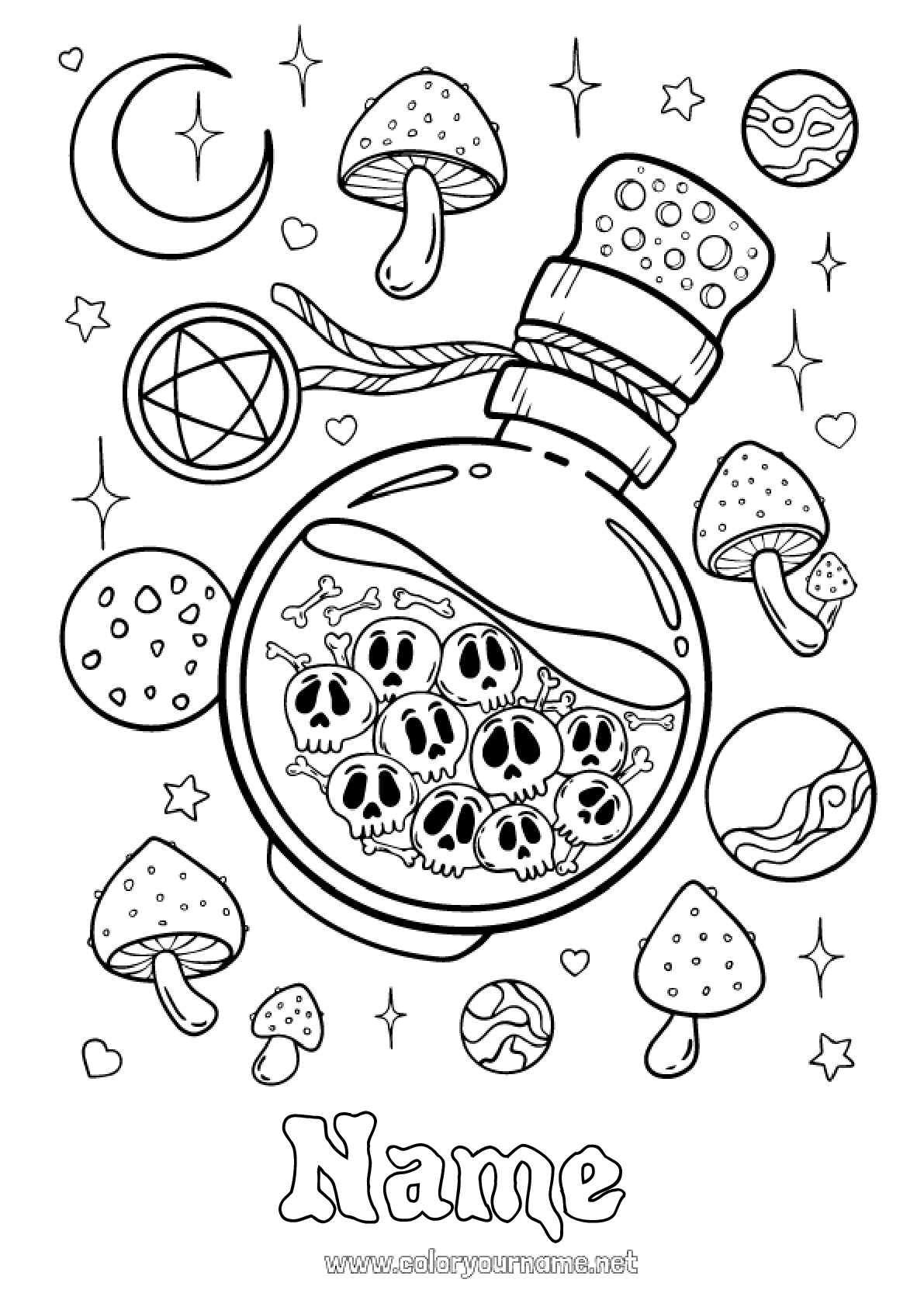 Coloring page No.56 - Witch Magic pot