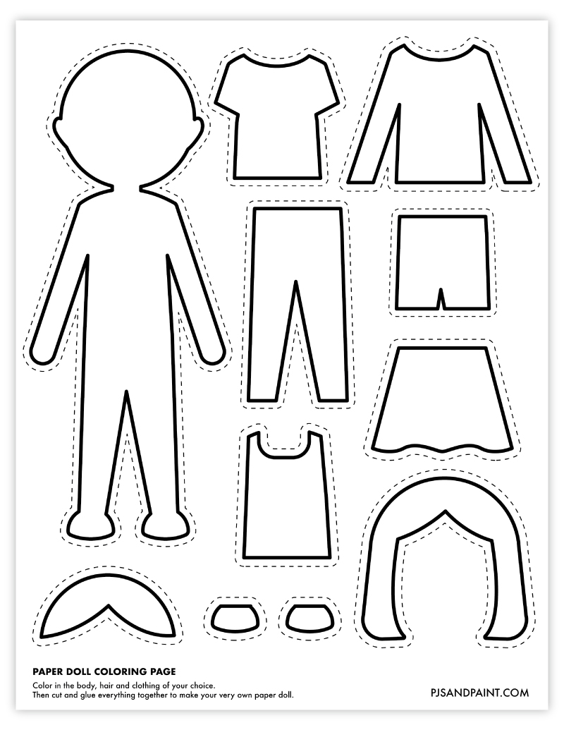 Free Printable Paper Doll Coloring Page ...