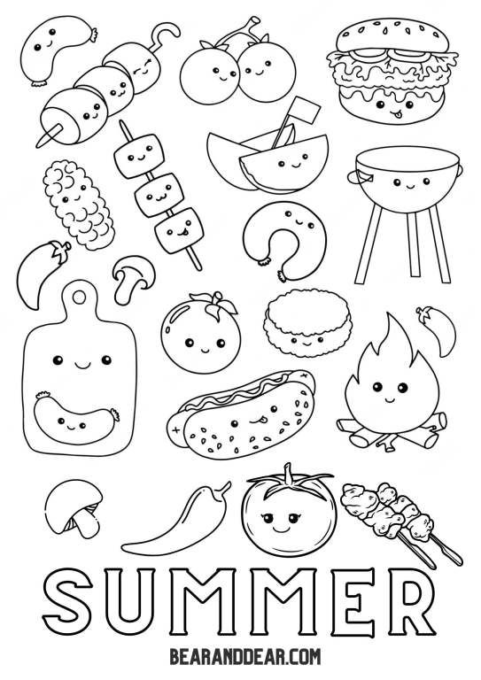 Creative Kawaii Food Coloring Pages ...