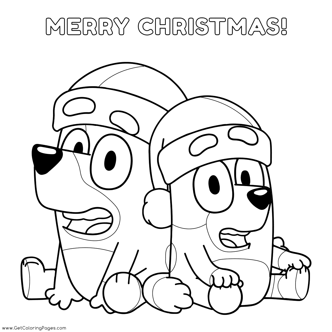 Bluey Christmas Colouring Pages - Get Coloring Pages