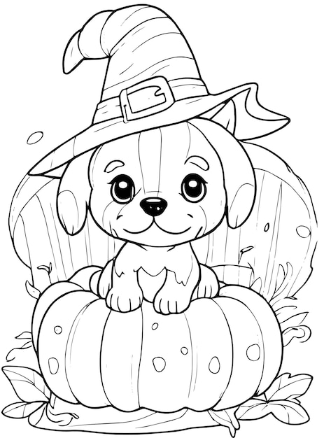 Halloween puppy delight witch hat and ...