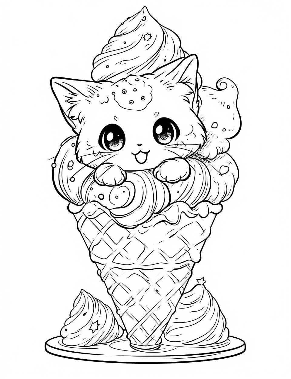 77 Cute Cat Coloring Pages For Kids and ...