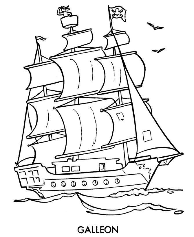 Pirate Galleon Ship Coloring Pages - Get Coloring Pages