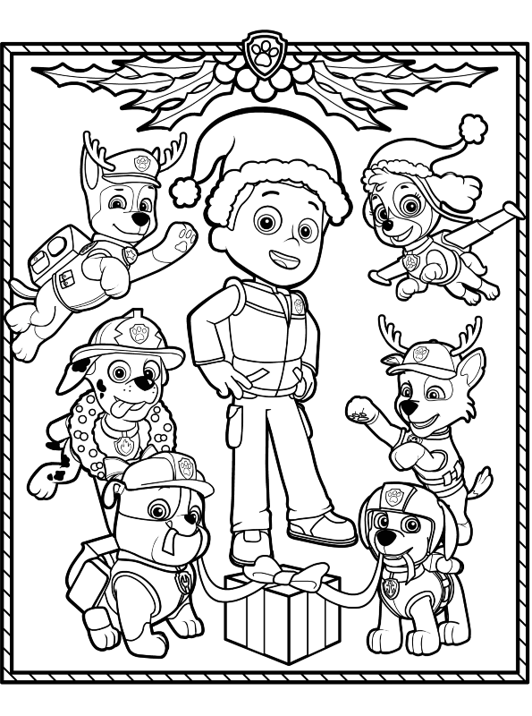 Kids-n-fun.com | Coloring page Paw Patrol Christmas paw patrol christmas