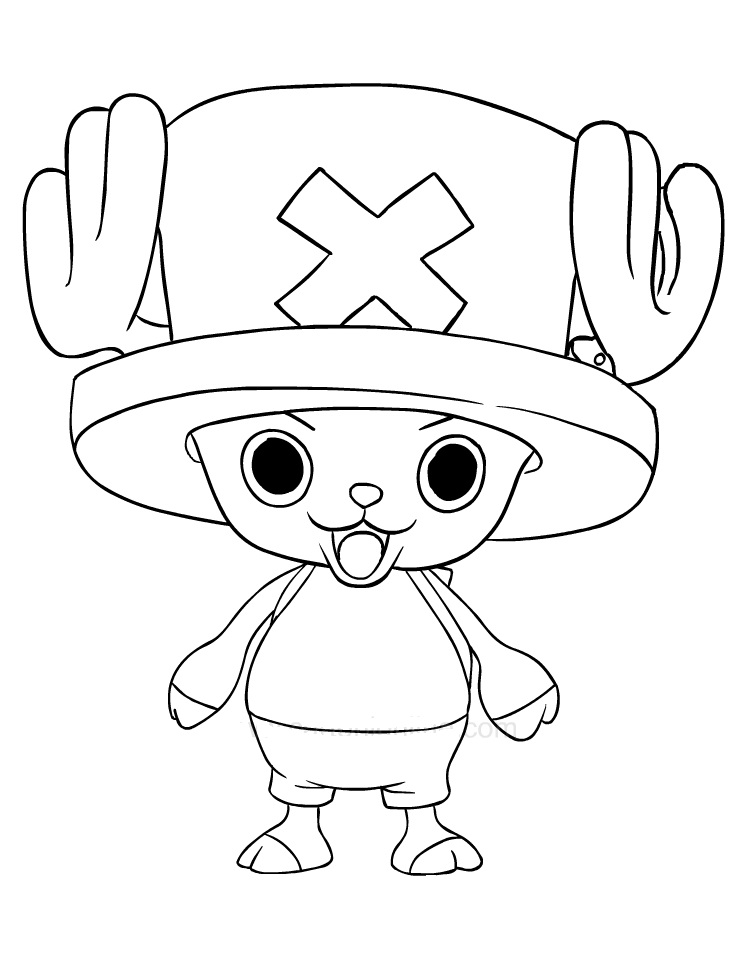 Tony Tony Chopper Smiling Coloring Page - Free Printable Coloring Pages for  Kids