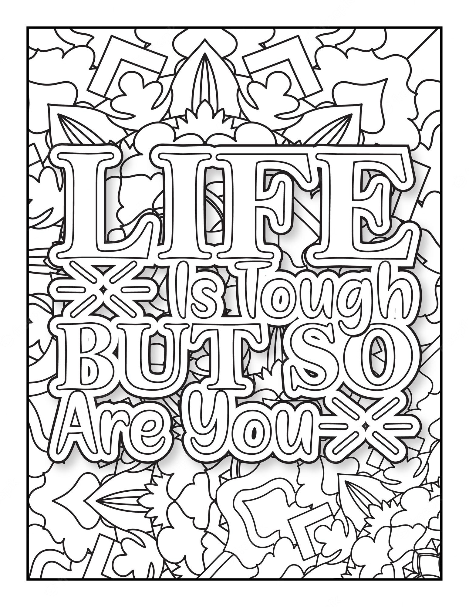 Premium Vector | Motivational quote coloring page inspirational quote coloring  page good vibes positive vibes