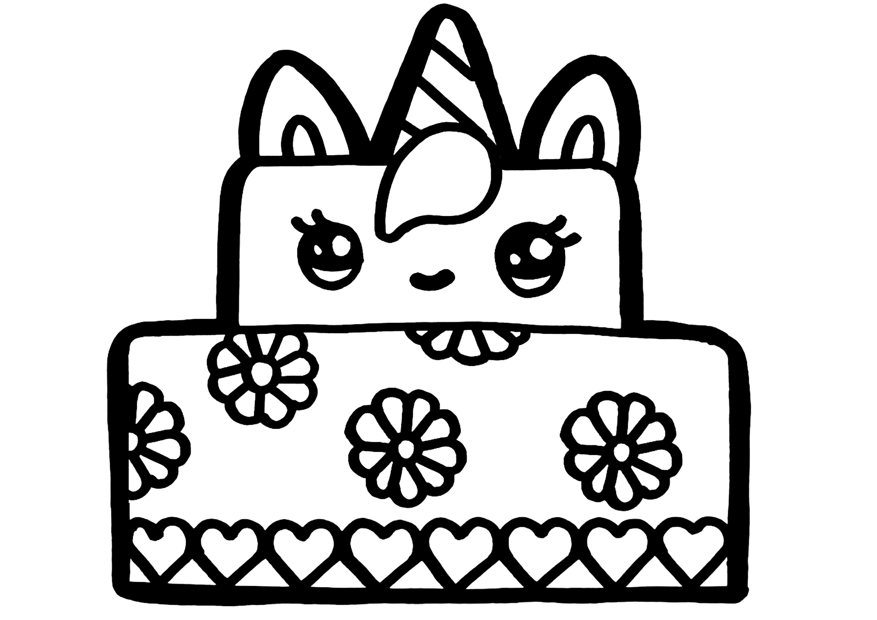 Pretty unicorn cake - Kawaii Coloring ...