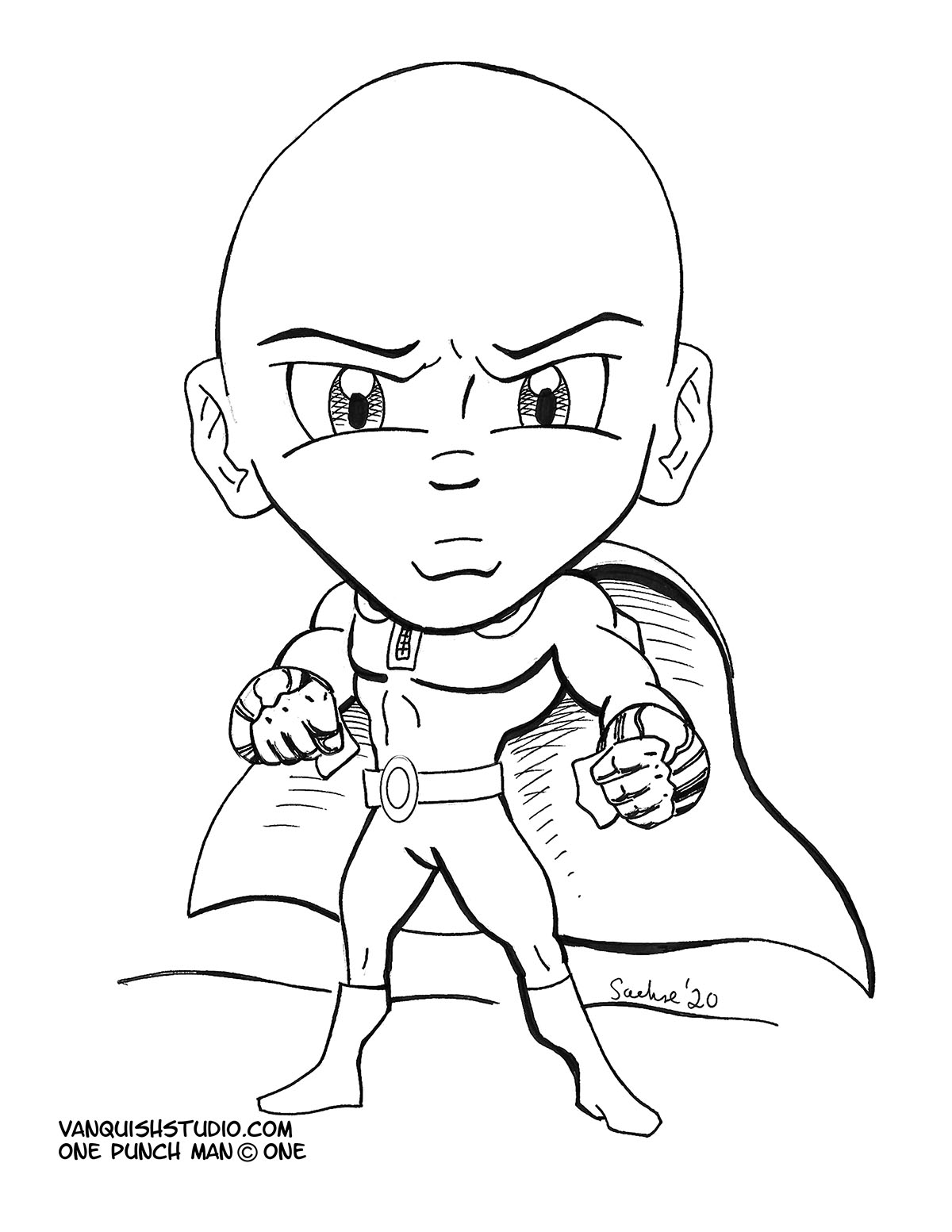New Coloring Page – One Punch Man | Vanquish Studio