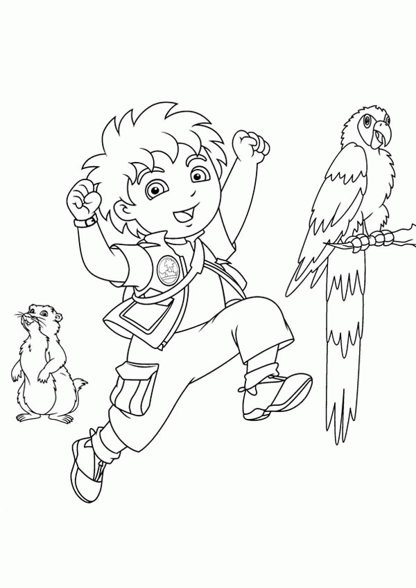 Diego is Care for Animals in Go Diego Go Coloring Page - NetArt