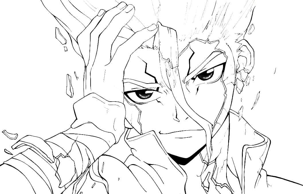 senku Coloring Page - Anime Coloring Pages