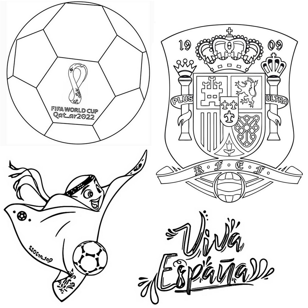 Coloring page FIFA World Cup 2022 : Spain 74