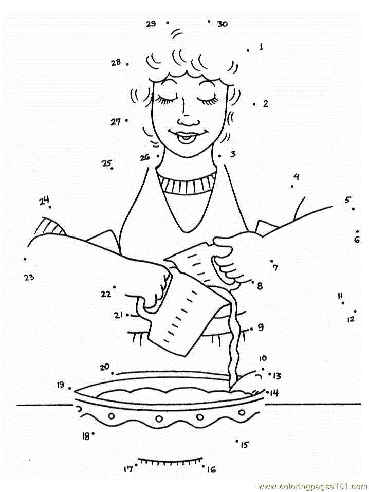Baking Coloring Page for Kids - Free Dot To Dot Printable Coloring Pages  Online for Kids - ColoringPages101.com | Coloring Pages for Kids