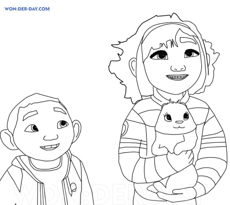 Fei Fei with Chin Coloring Pages - Over the Moon Coloring Pages - Coloring  Pages For Kids And Adults