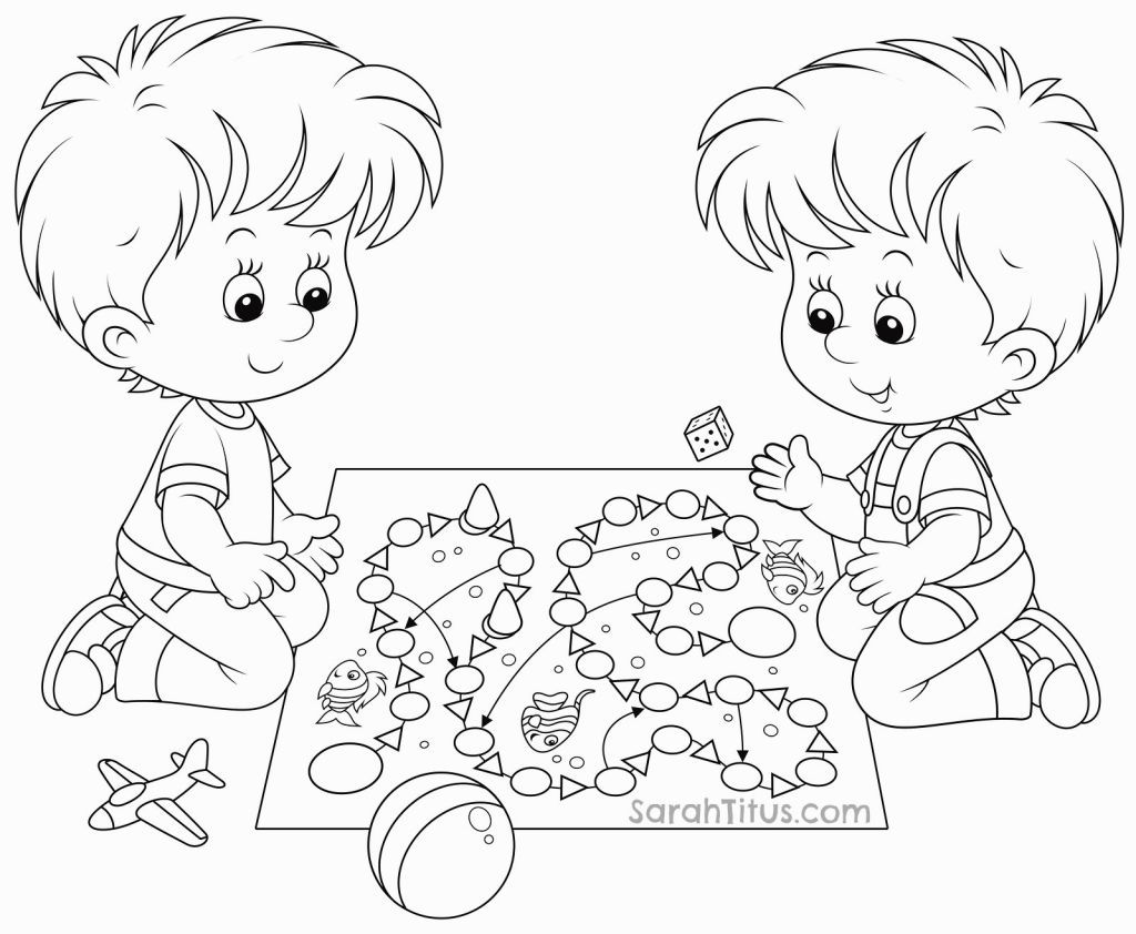 Children Playing Coloring Page | Coloring Pages