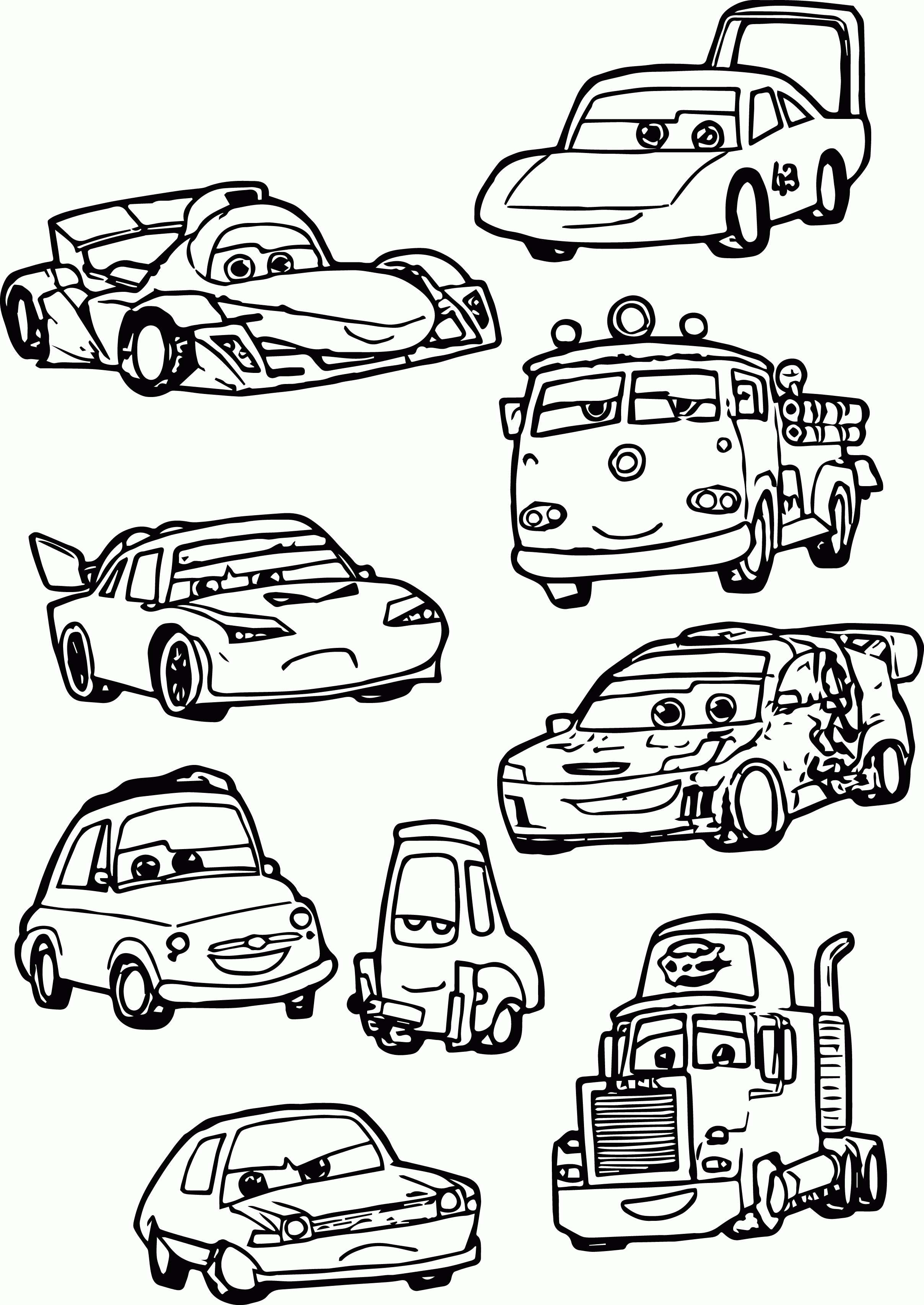 Coloring Pages Cars 2 Characters - Coloring