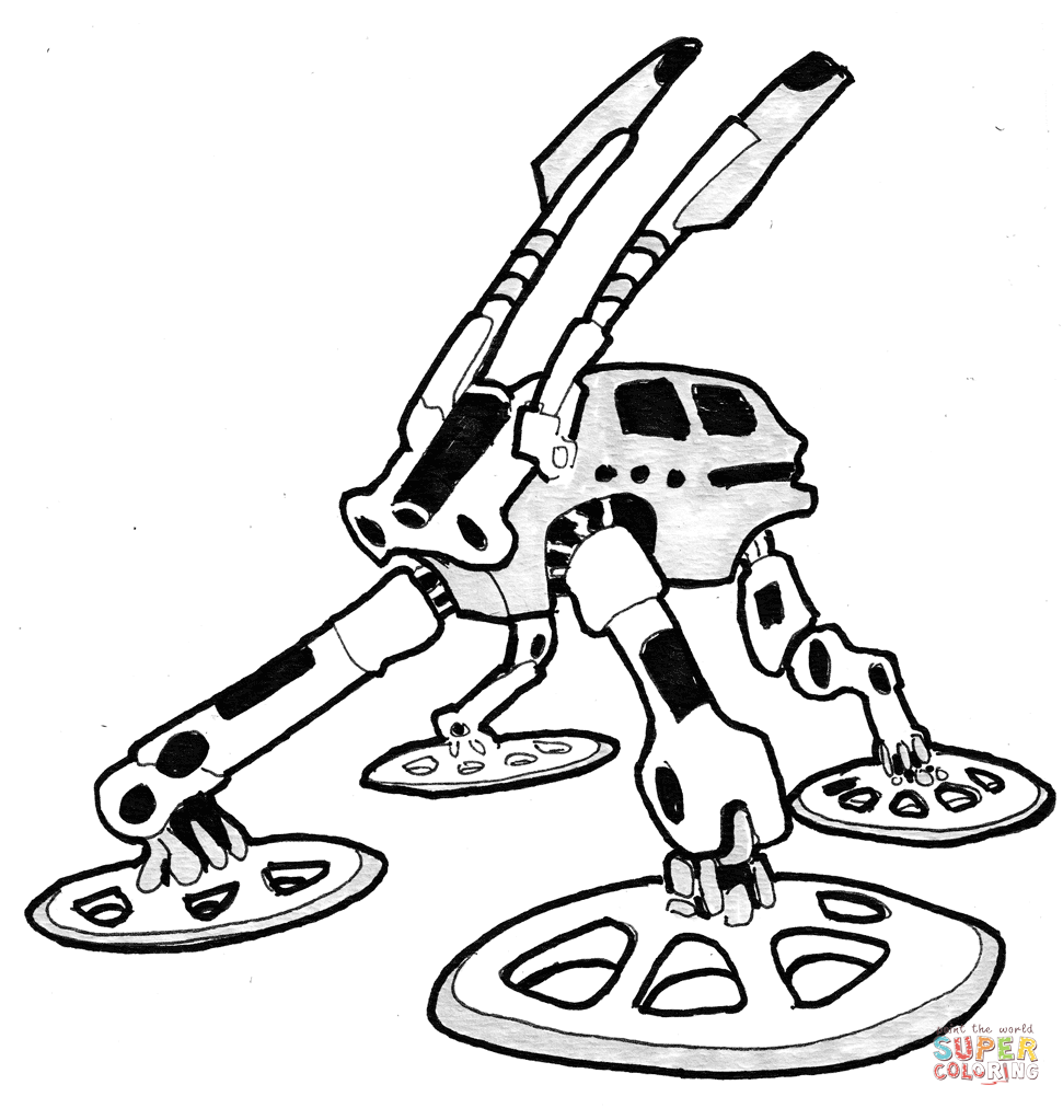 Sci-Fi Robot - Swamper coloring page | Free Printable Coloring Pages