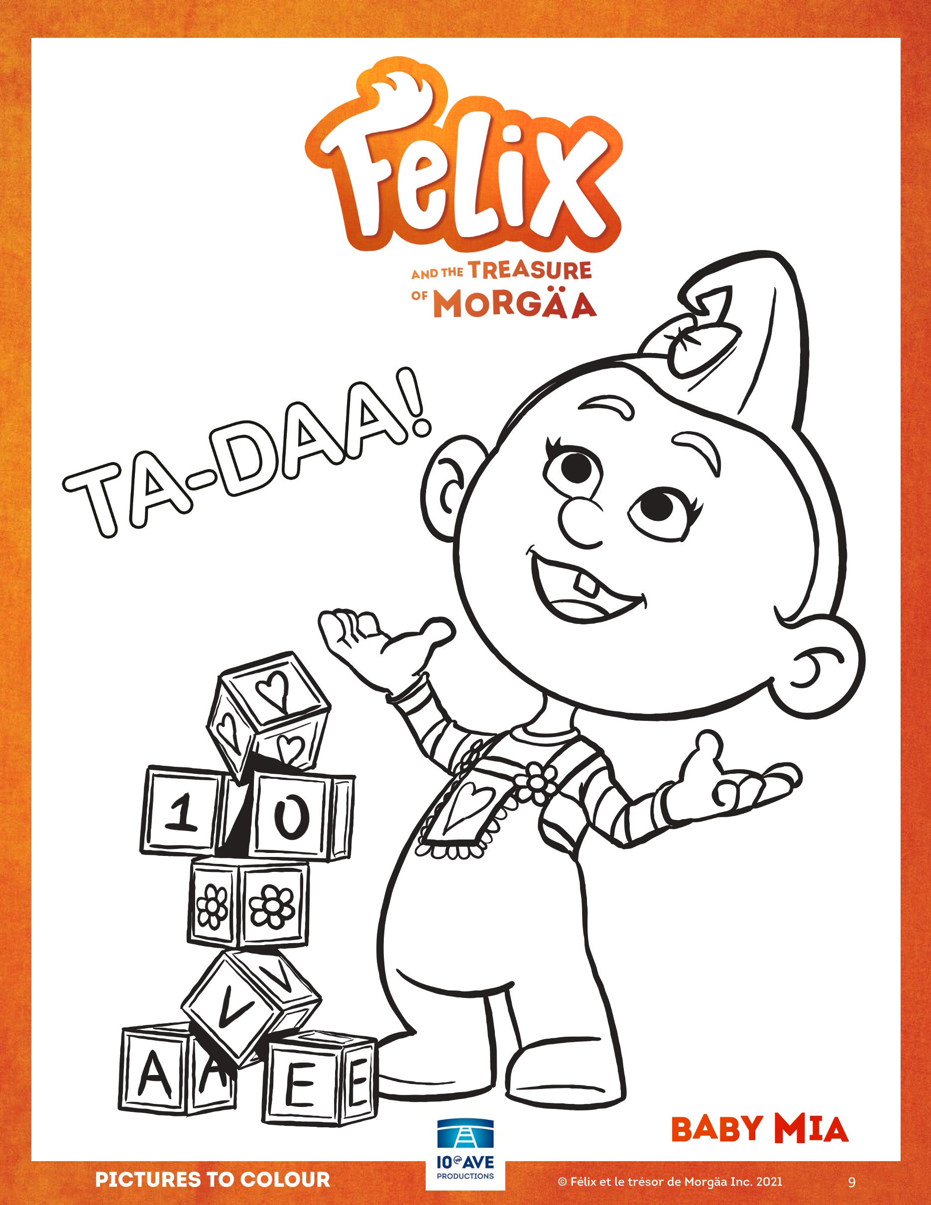 Felix and the Hidden Treasure -- Baby Mia coloring page