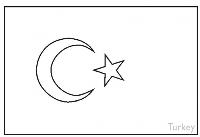 Turkey Flag Coloring Page & Coloring Book in 2023 | Flag coloring pages, Turkish  flag, Turkey flag