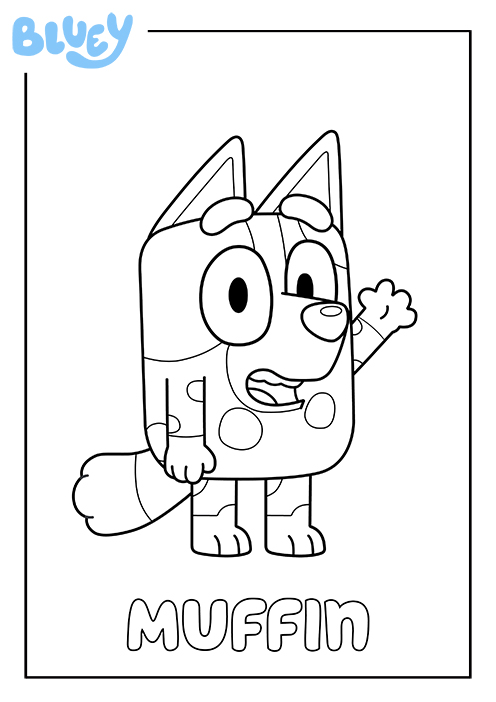 Print Your Own Colouring Sheet Of Bluey's Cousin Muffin
