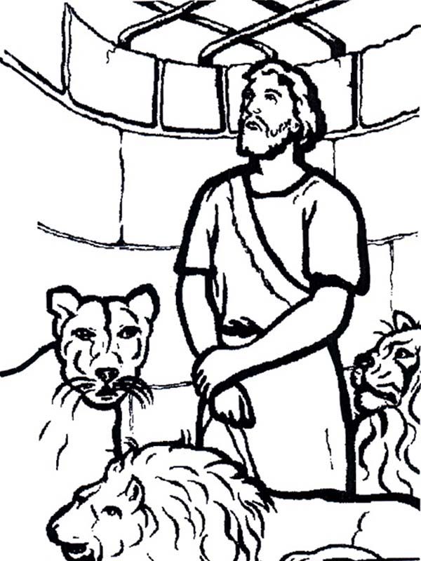Coloring Pictures Of Daniel And The Lions Den - Coloring Page