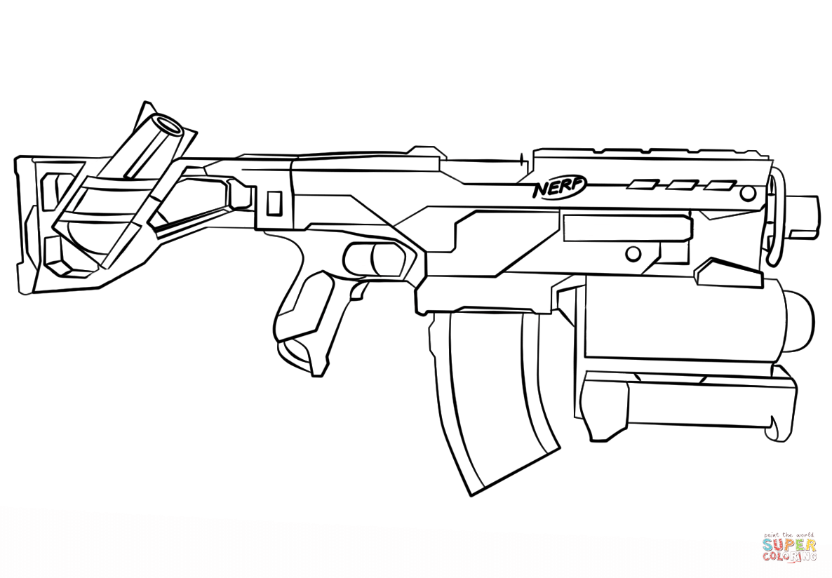 Nerf Gun coloring page | Free Printable Coloring Pages