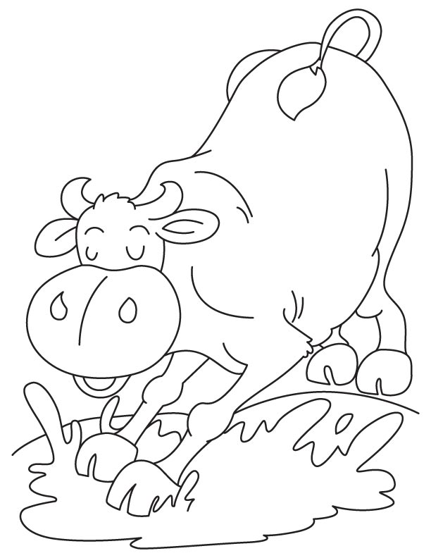 Buffalo taking mud bath coloring page | Download Free Buffalo taking mud  bath coloring page for kids | Best Coloring Pages