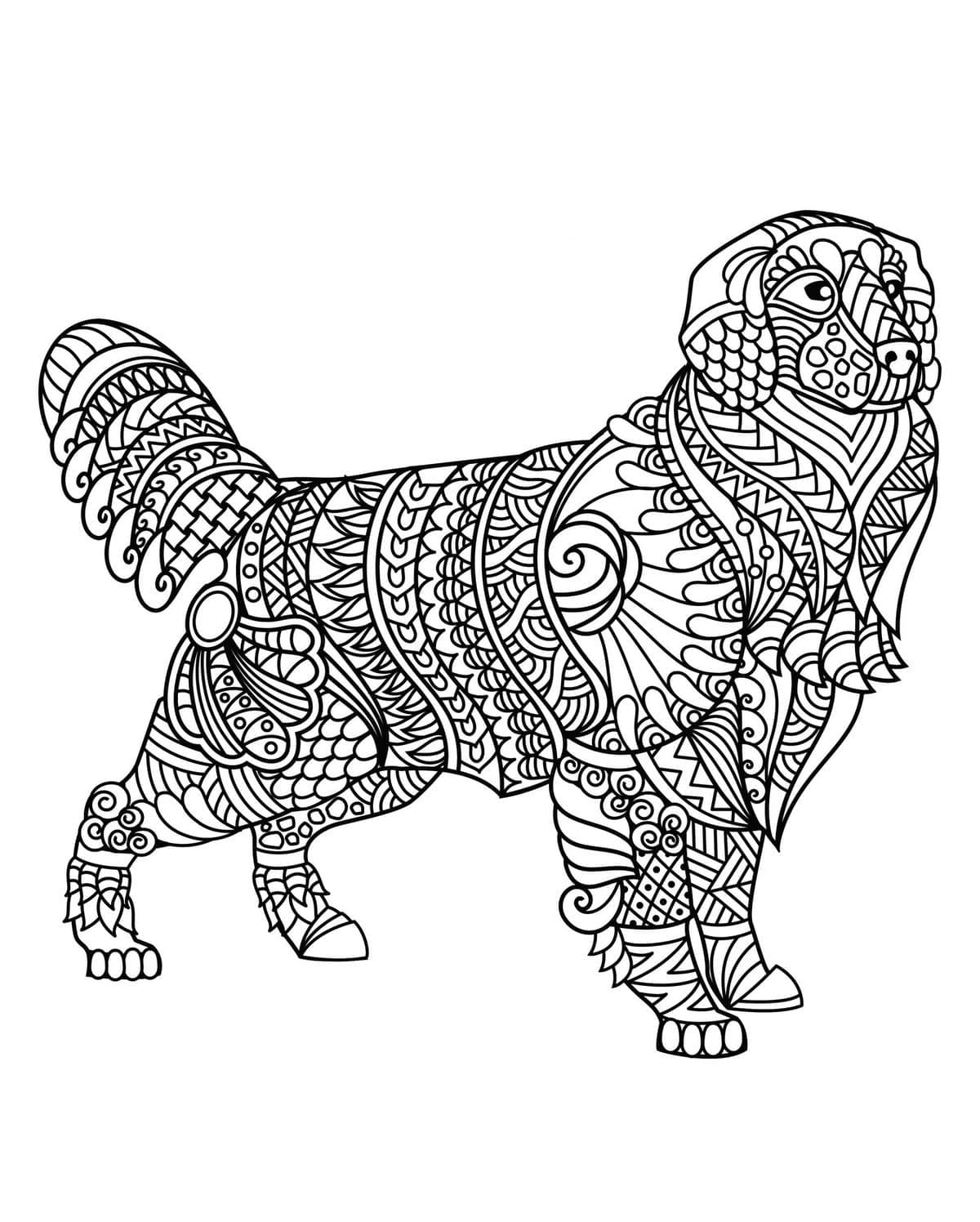 Antistress Dog Coloring Pages | Print and Color