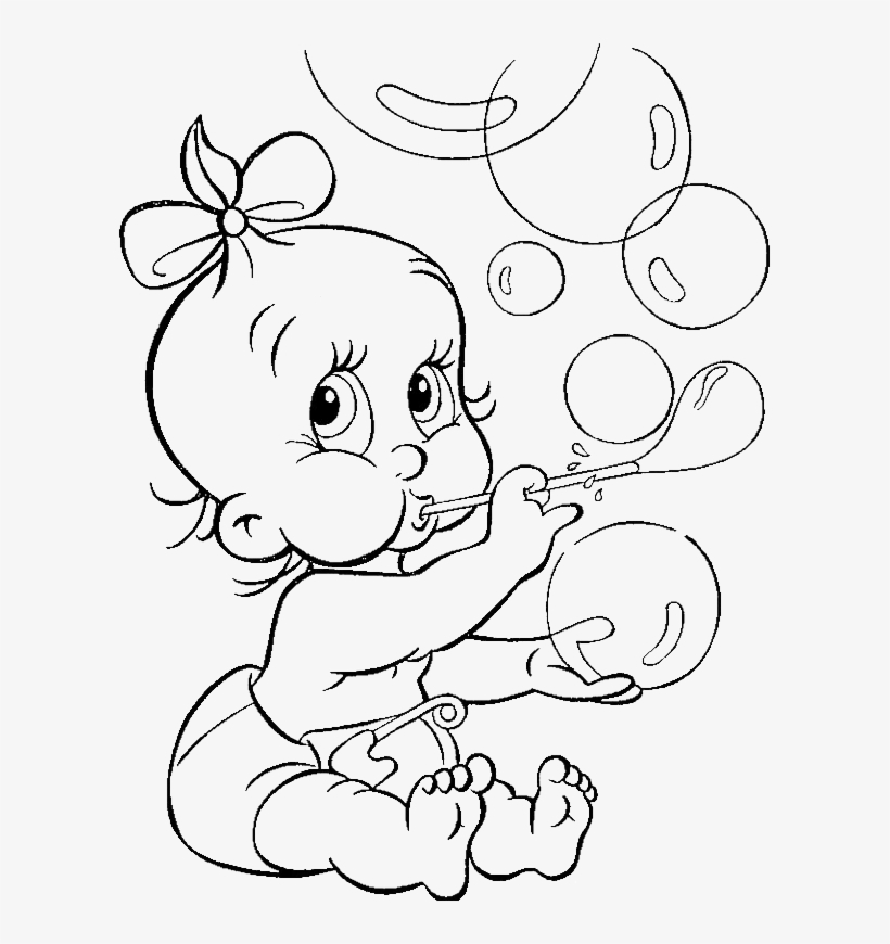 Baby Coloring Pages - Baby Sister Coloring Page - 600x790 PNG Download -  PNGkit