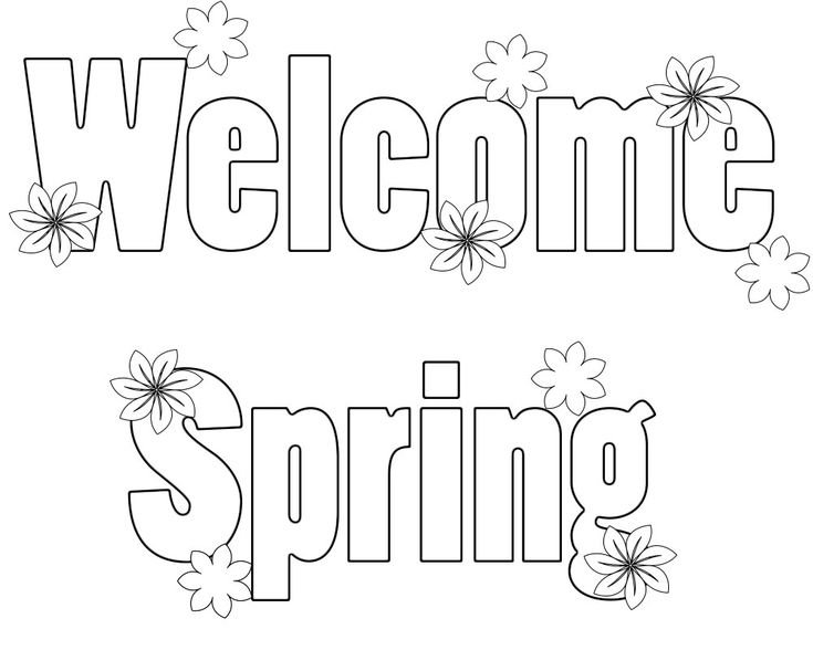 Welcome Spring Coloring Pages Free | Spring coloring pages, Coloring pages, Welcome  spring