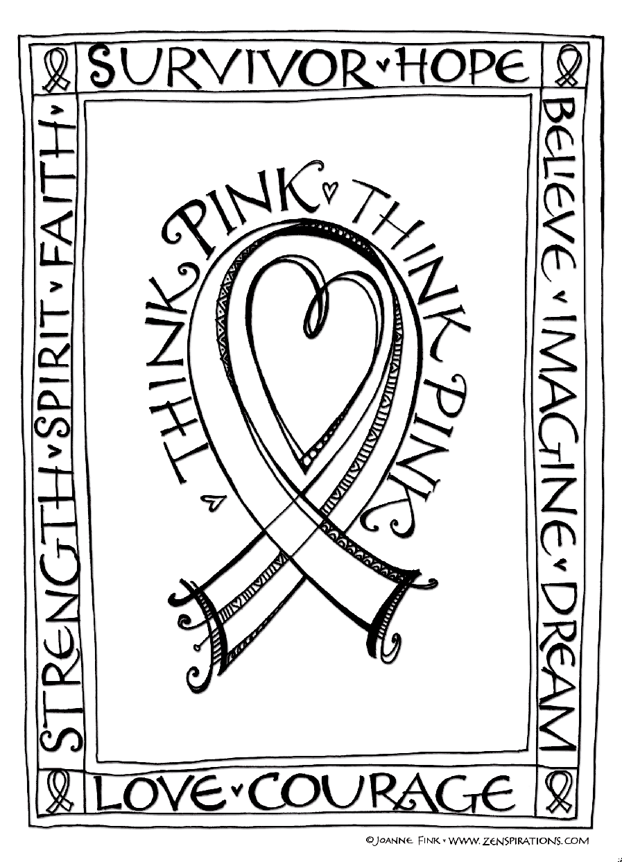 Think Pink! Free Downloadable Coloring Pages! - Zenspirations