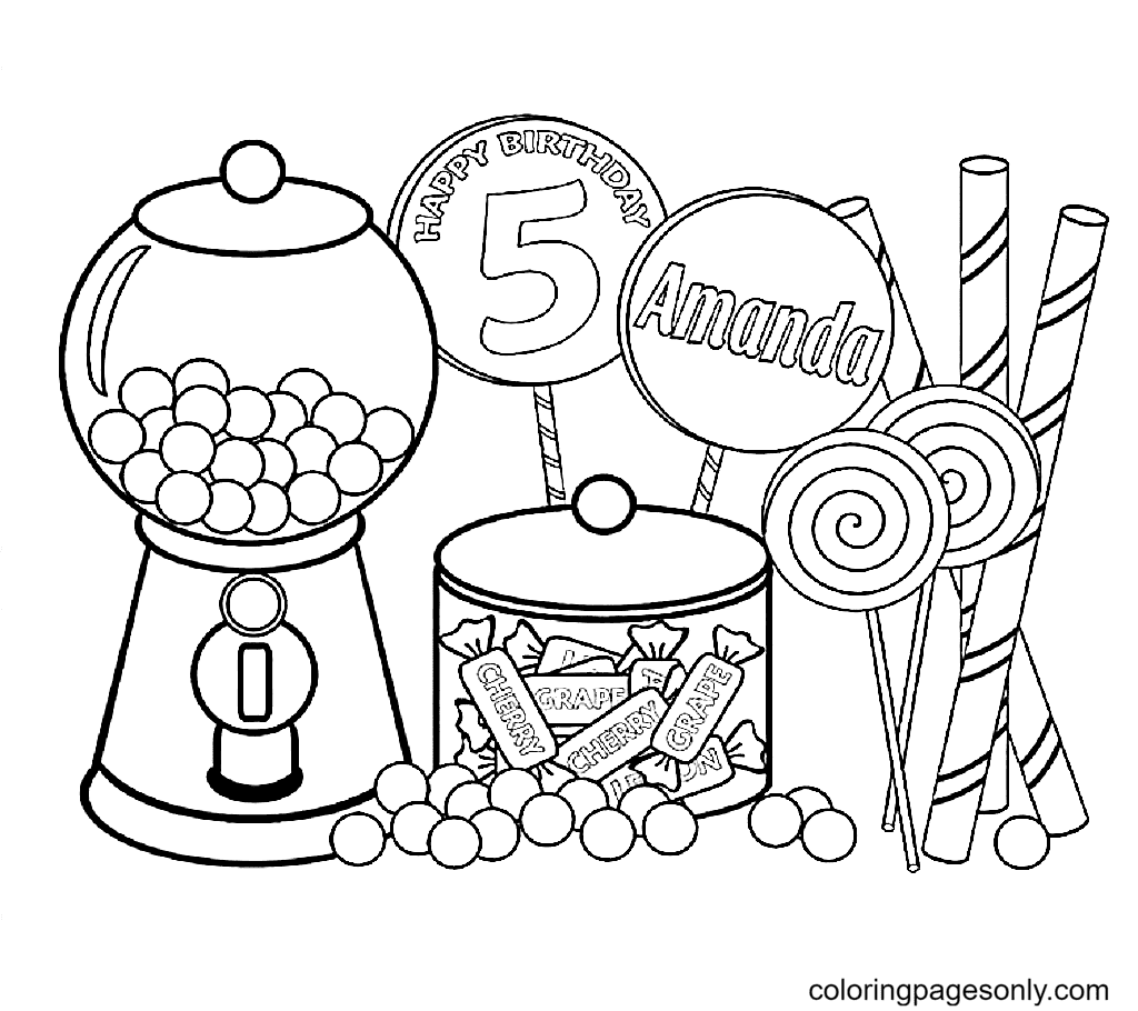 Candy Coloring Pages - Coloring Pages For Kids And Adults