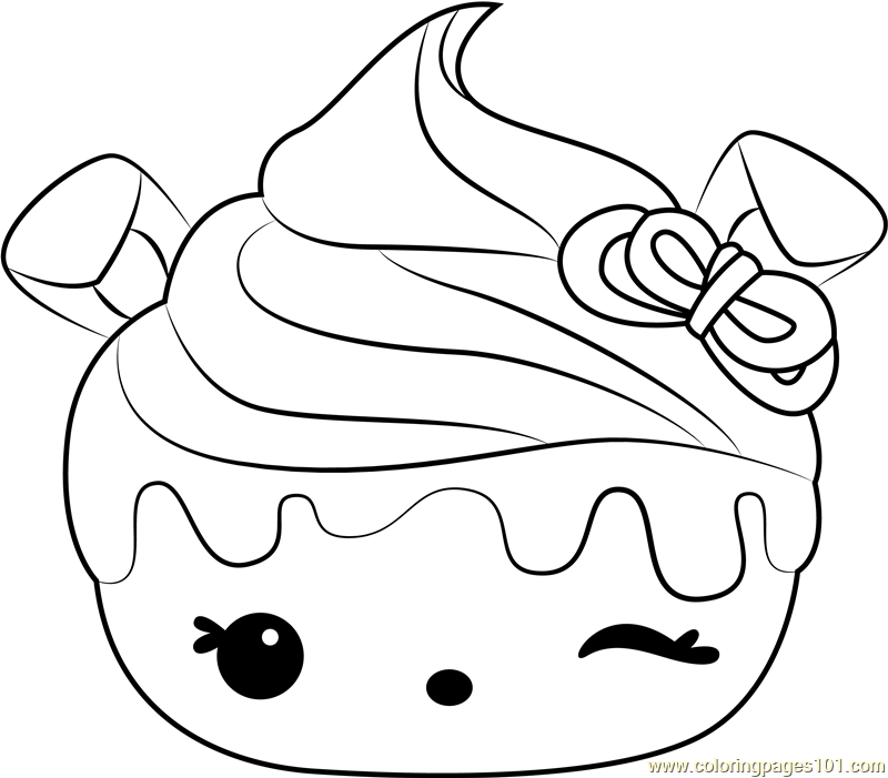 Cherry Cheesecake Coloring Page for Kids - Free Num Noms Printable Coloring  Pages Online for Kids - ColoringPages101.com | Coloring Pages for Kids