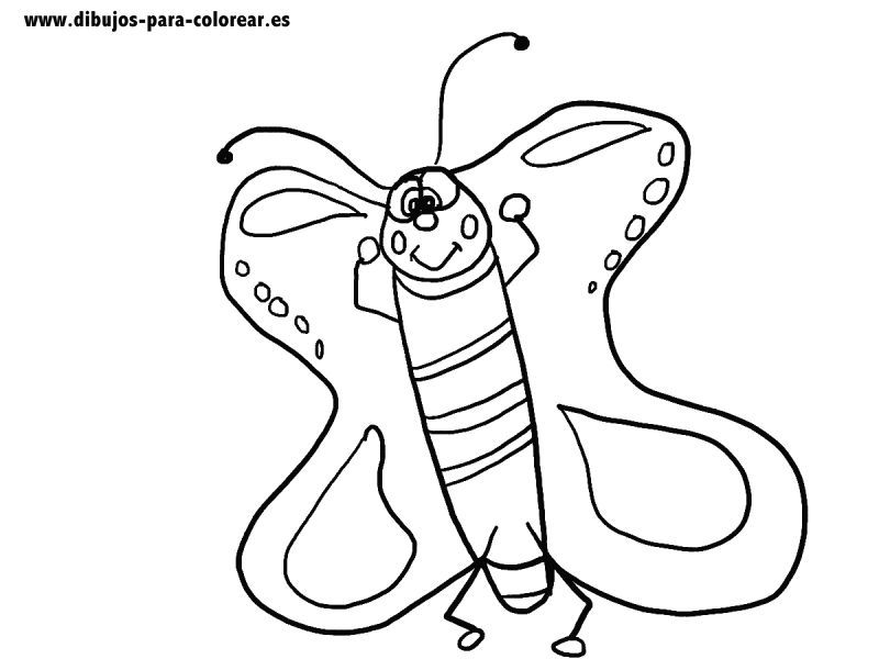 LA MARIPOSA SONRIENTE | Dibujos para colorear