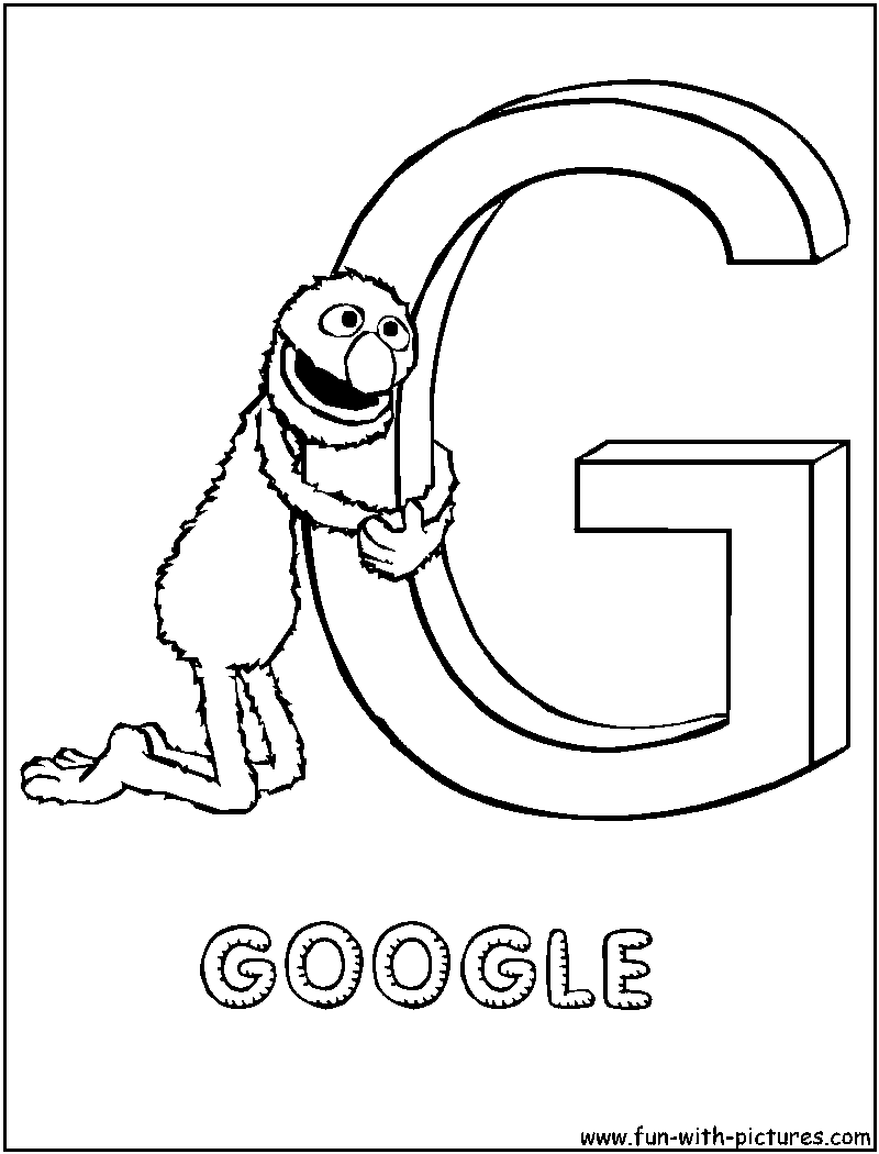 G like Google Coloring page for kids