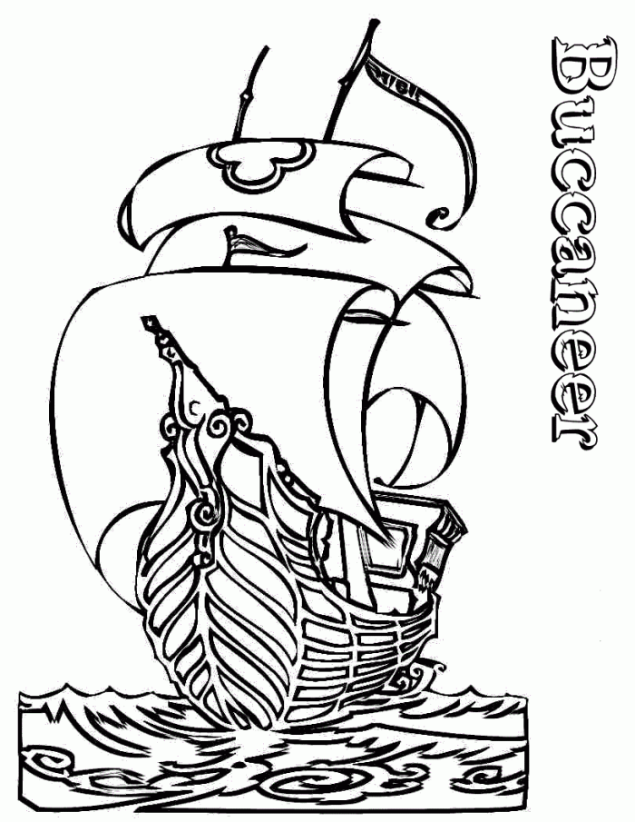 Free pirates on a boat coloring page | Kids Coloring Page