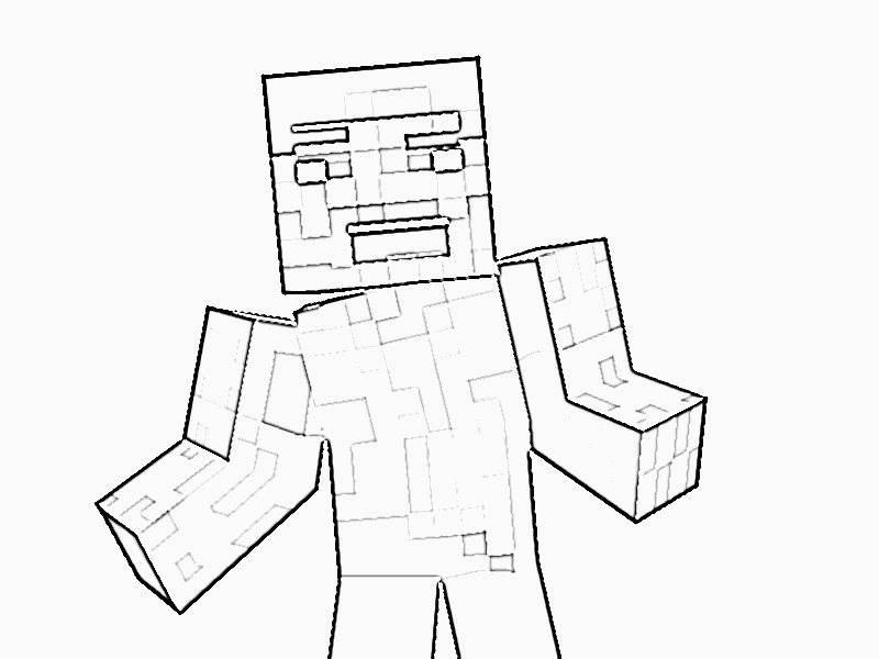 Minecraft Steve Coloring Page