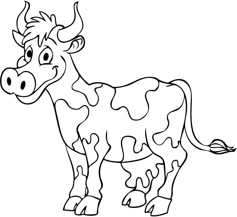 Cow coloring page - Animals Town - Animal color sheets Cow picture