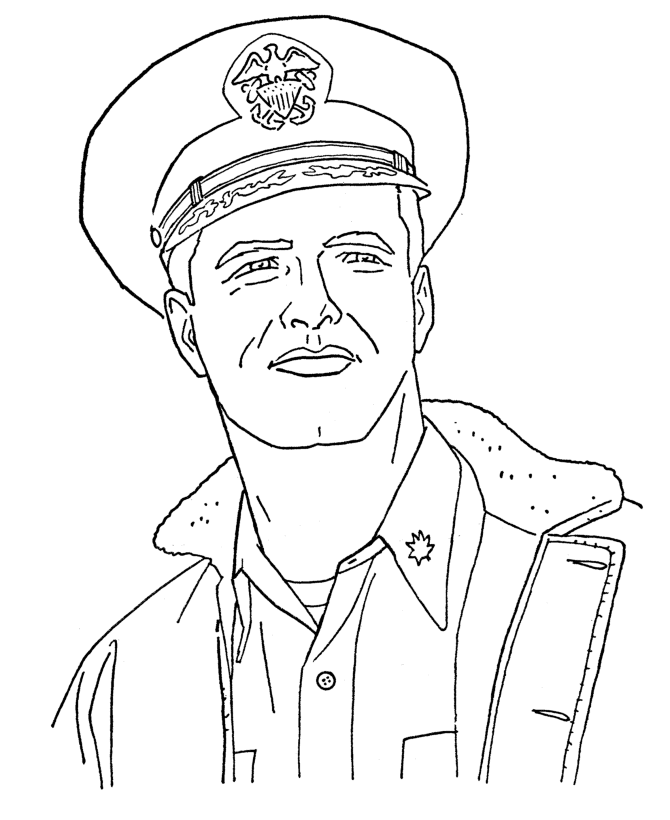 navy officer Colouring Pages