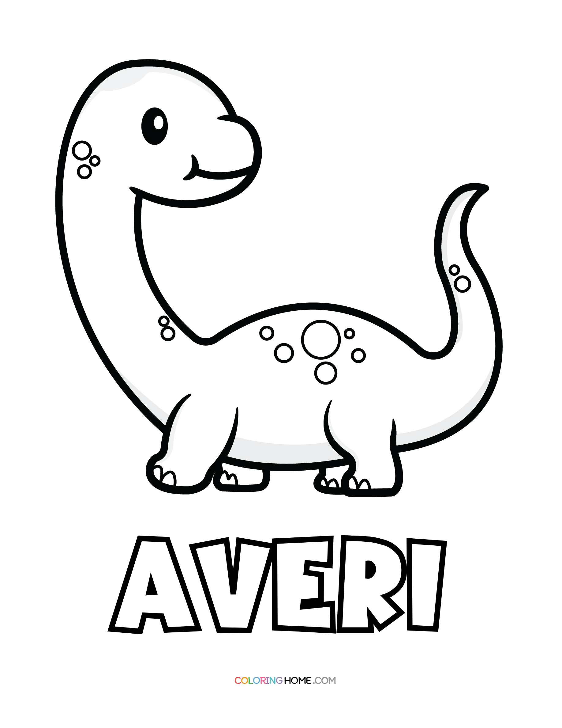 Averi dinosaur coloring page