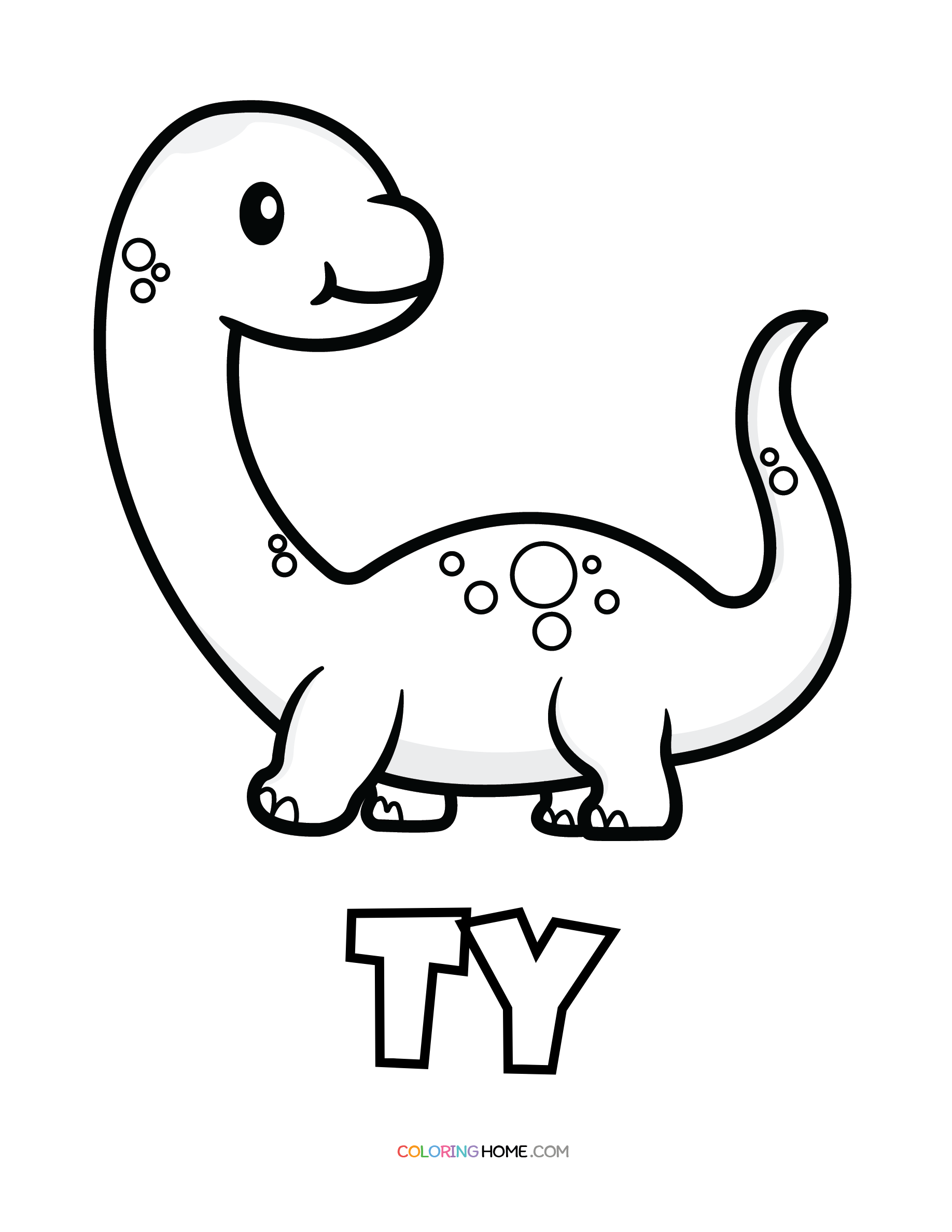 Ty dinosaur coloring page